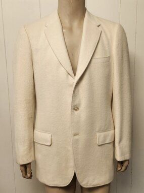 ivory mohair 41R men's sport coat vintage custom Hong Kong